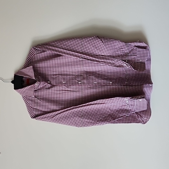 Isaia 42/16.5 red/white plaid - Picture 1 of 3